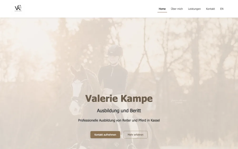 Website Valerie Kampe, erstellt mit Foliovo